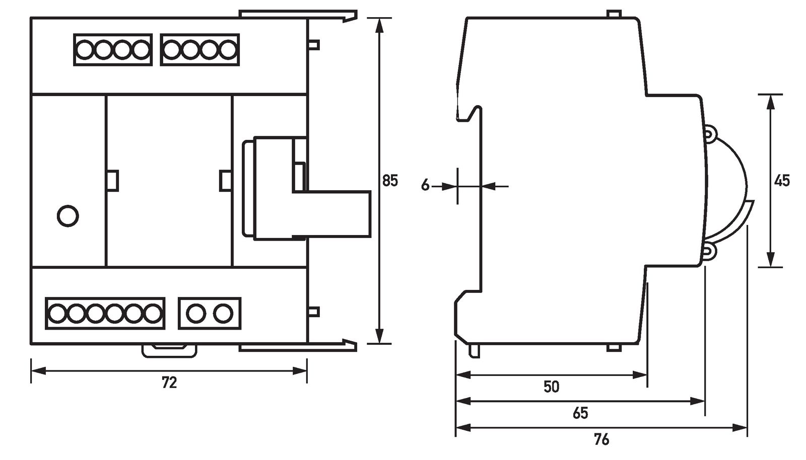 Fernantrieb 1W FI-Schutzschalt 0,6A 24V 4TE
