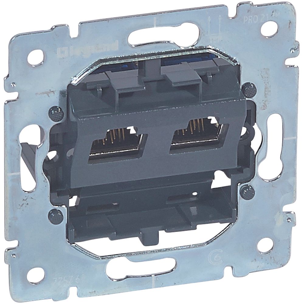 Einsatz RJ45 STP 2-Fach K Anschlussdose Cat6 AP-Mont 2xRJ45 8(8) Kanaleinb ger