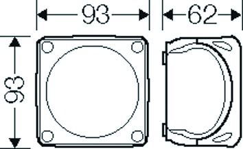 Abzweigdose IP66 2,5qmm 93x93x62mm gr Kst Wand/Decke hfr