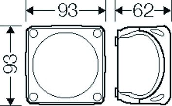 Klemmenkasten 2,5qmm 5f Kst 93x93x62mm AP 8einf IP66 hfr
