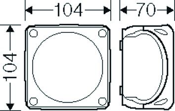 Abzweigdose IP44 4qmm 104x104x70mm gr Kst Wand/Decke hfr