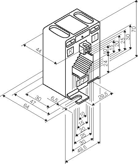 Aufsteckstromwandler Set Kl=1 600A/5A 2,5VA Schraub