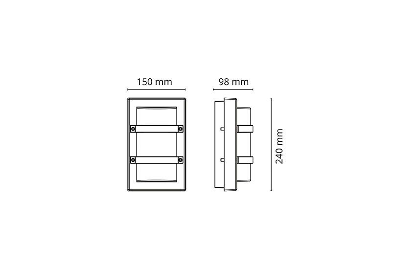 LED-Wandanbauleuchte TRIO 10W 3000K IP65 400lm graphit Dimmung Phasenabschnitt