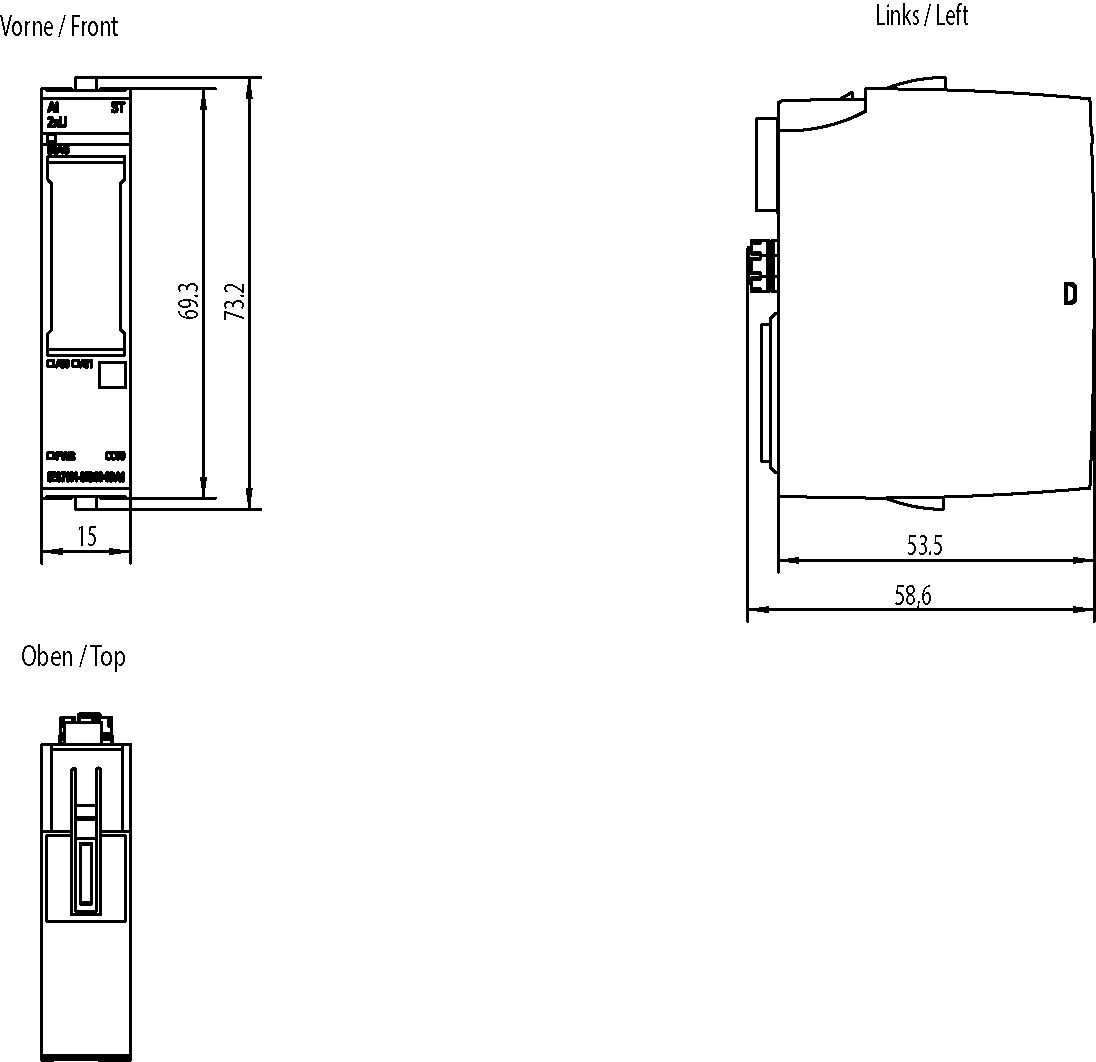 Analoges I/O-Modul DC 19,2-28,8V Eing.Spg Spannung Federzugans