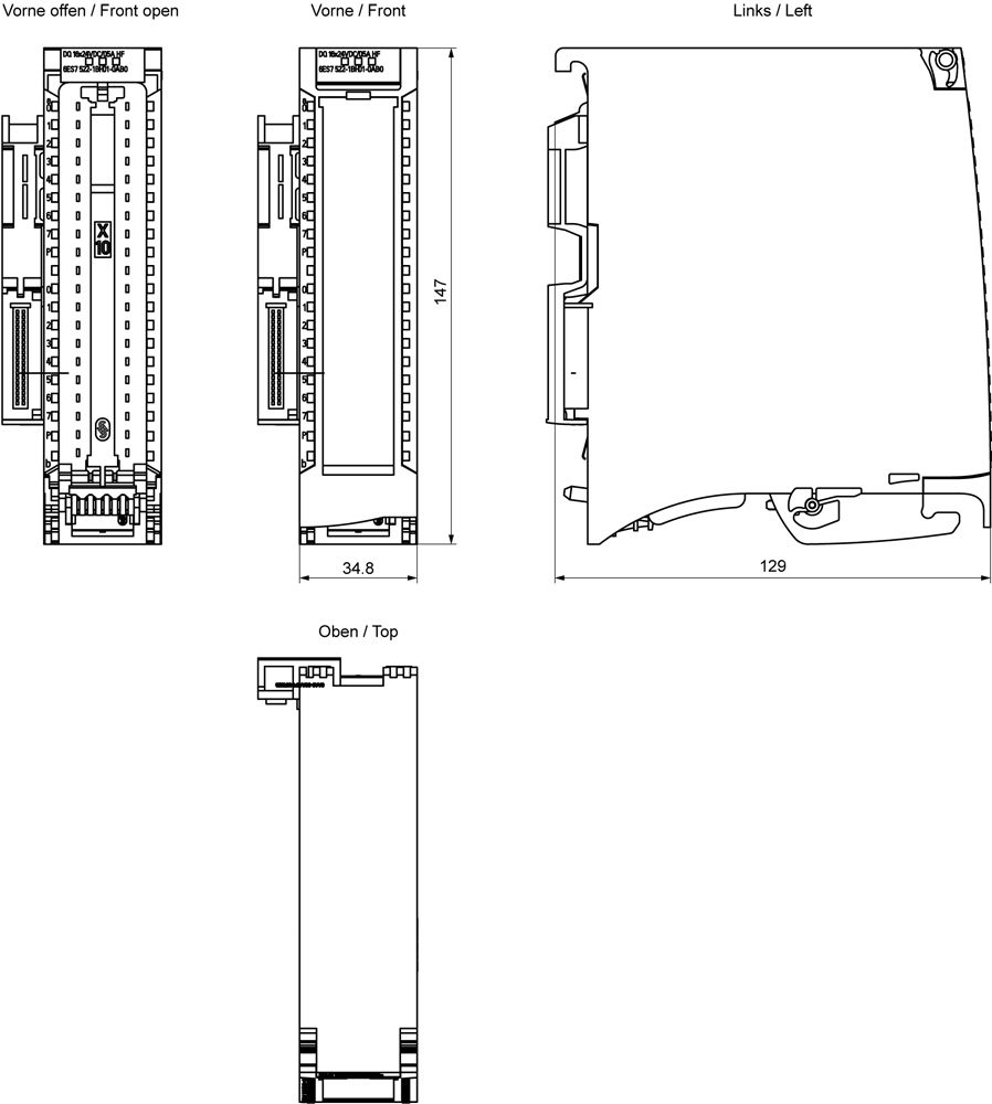 SPS-Digitales E/A-Modul 16Ausg 0,5A DC 20,4-28,8V Transistor 24V