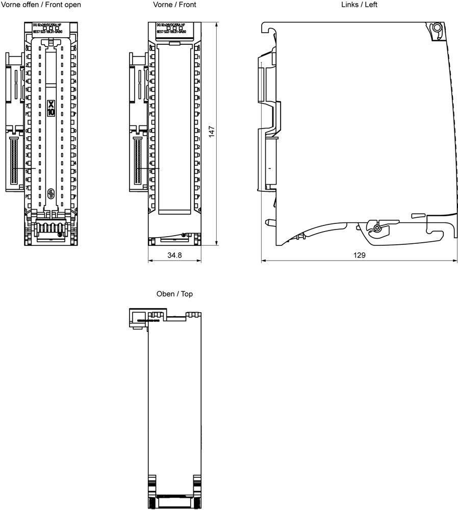 SPS-Digitales E/A-Modul 32Ausg 0,5A DC 20,4-28,8V Transistor 24V