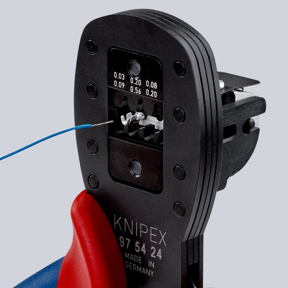 Kerbzange mech 190mm versch.Eins AWG30-20