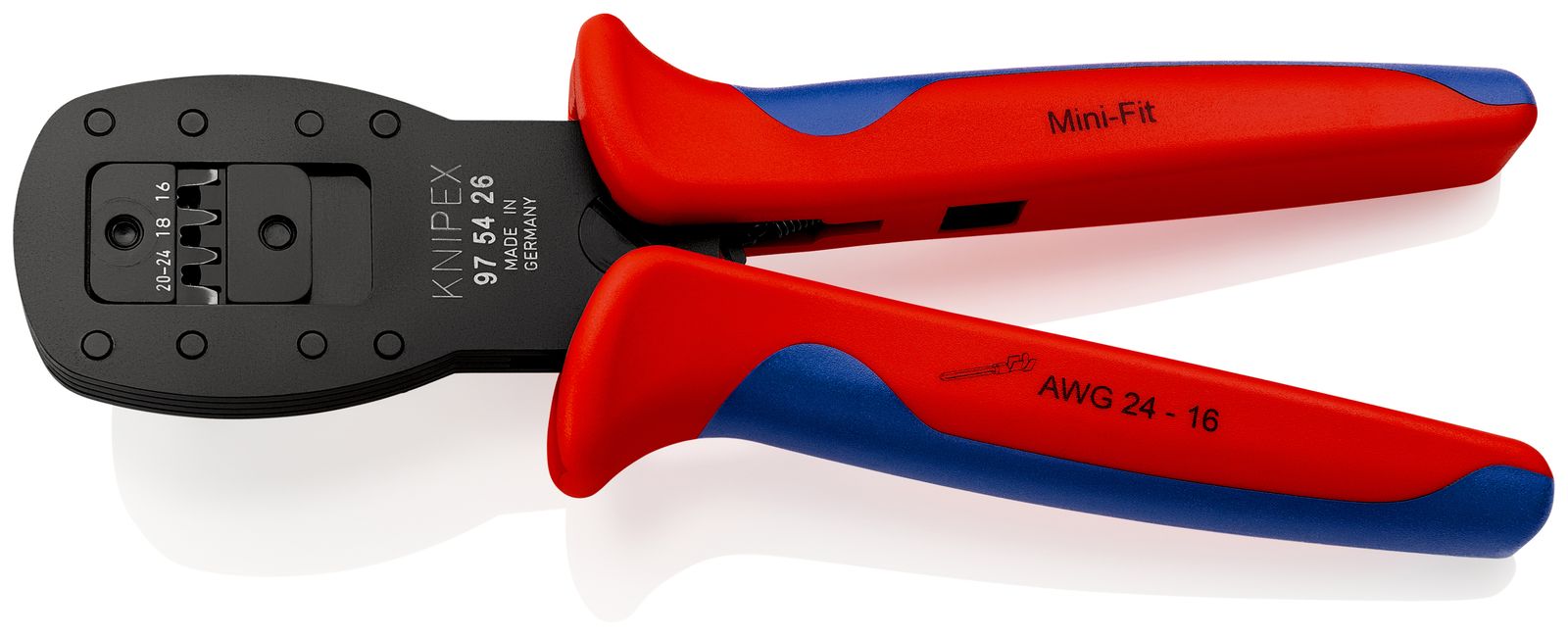 Kerbzange mech 190mm versch.Eins AWG24-16