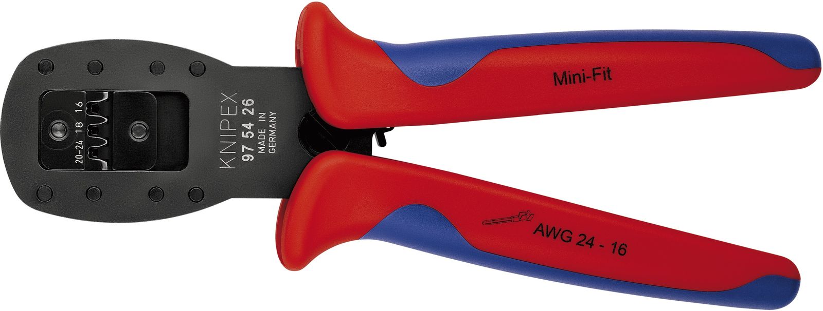 Kerbzange mech 190mm versch.Eins AWG24-16