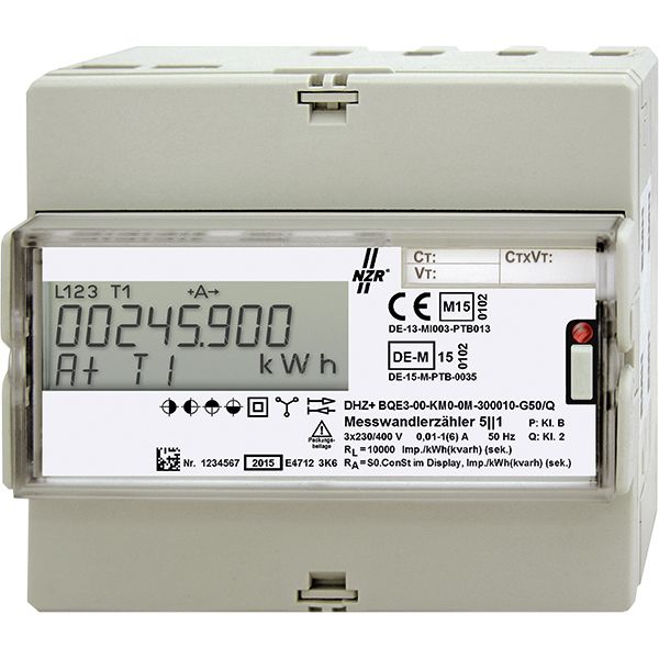 Messwandlerzähler Dreilei elektr digi B 6A M-Bus 230V/L-L Zweitarif 50Hz S0