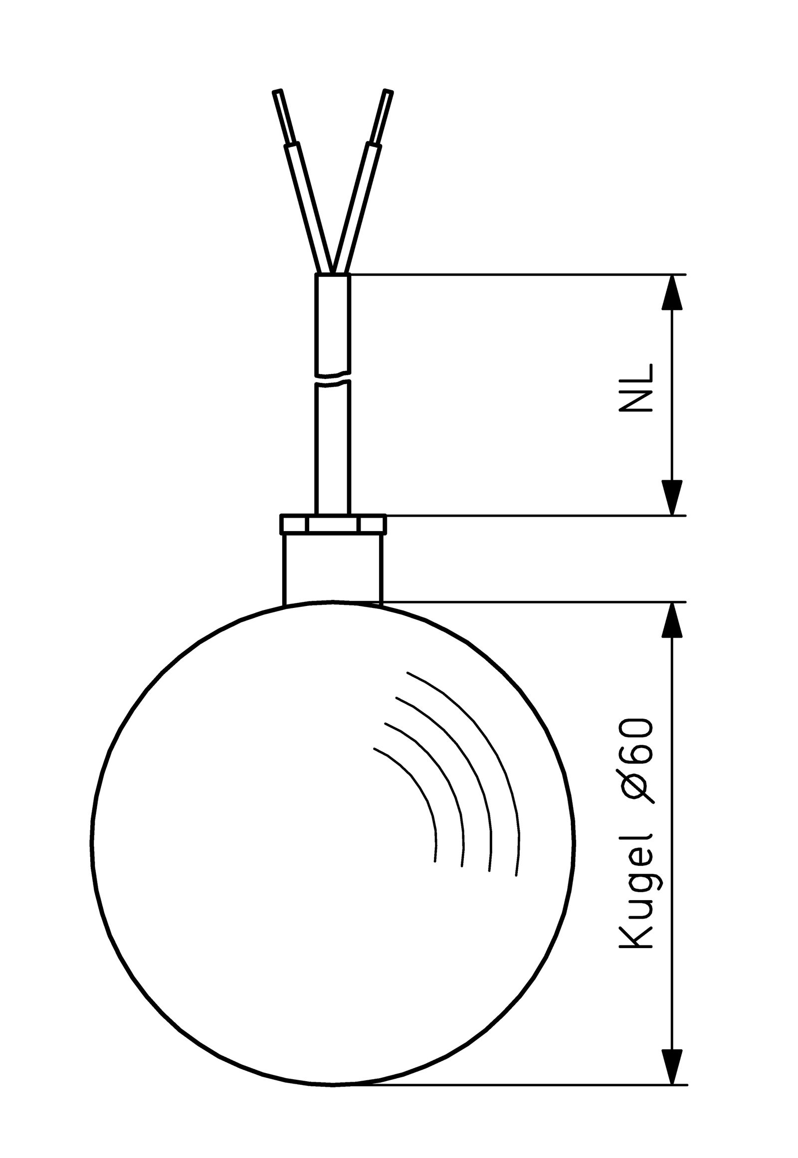Sensor (HVAC) Pt1000 60mm 1m -30-80°C