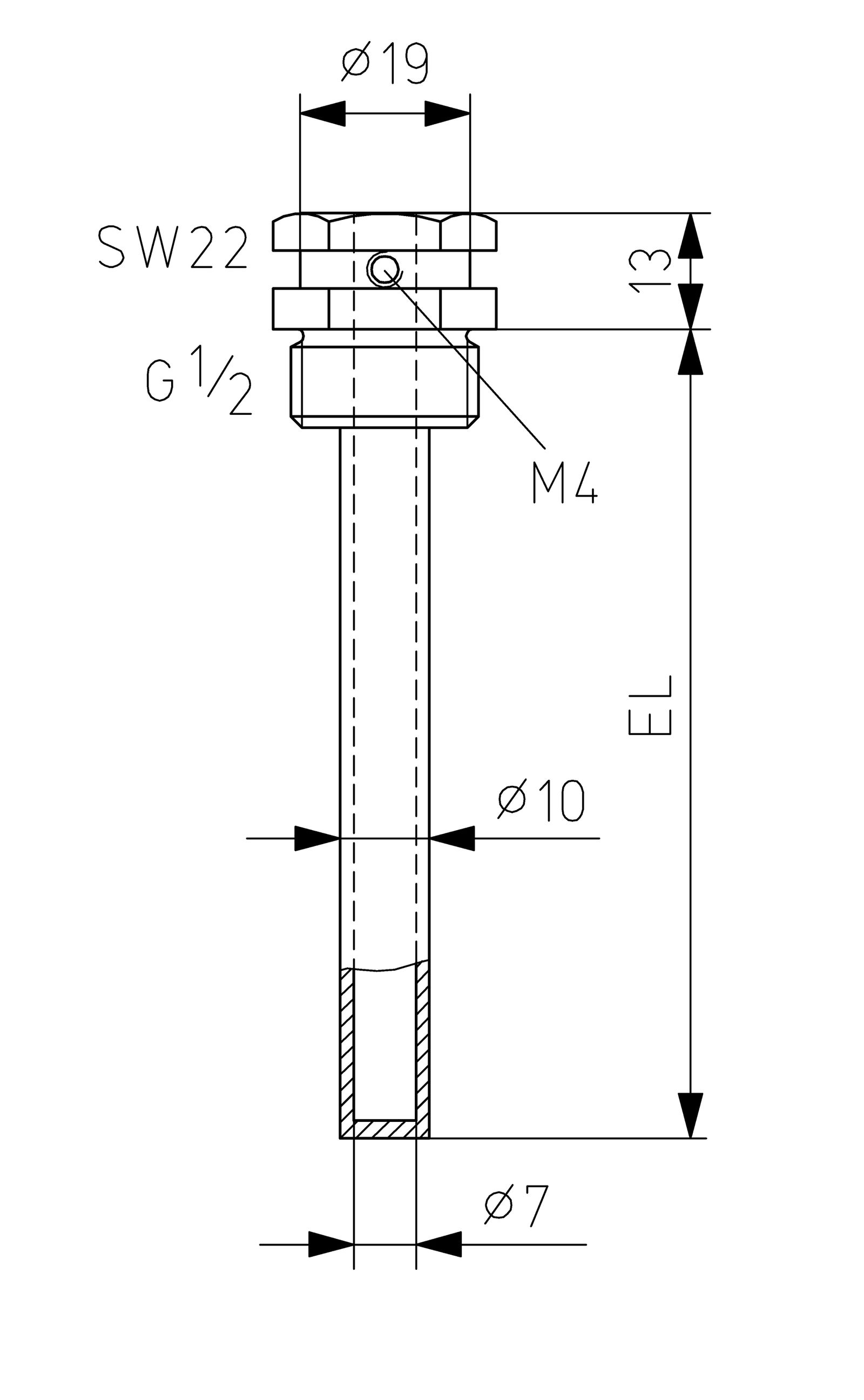Solar-Tauchhülse Einzel Ms