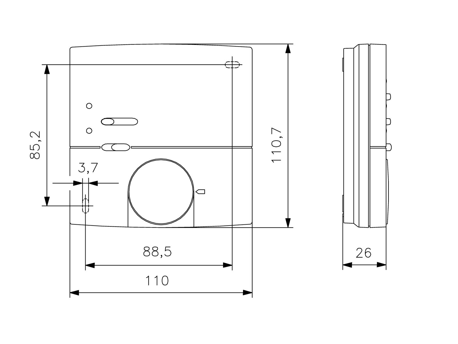 Raumtemperaturregler AP rws mt Bedienelement Mit Vor-Ort Bedienung