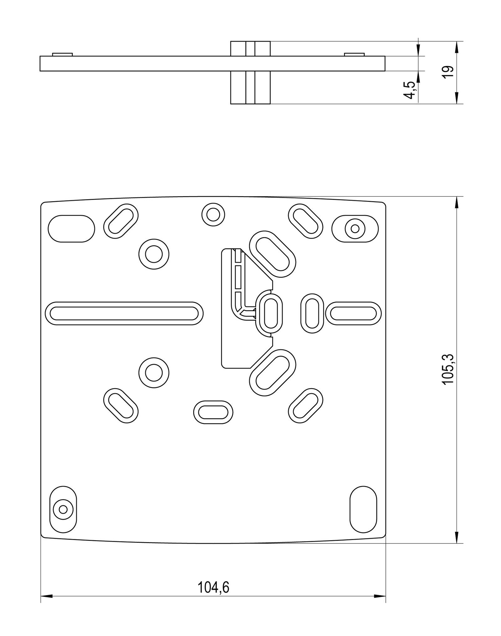 Adapterplatte rws 110x110,7mm