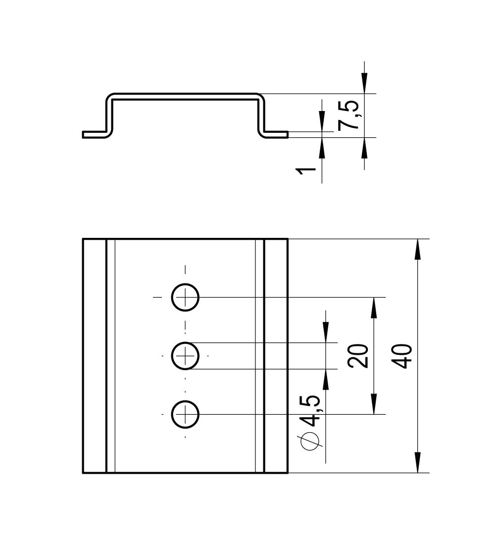 Schrankprofil ST Schraubbef unbeh 40x35mm