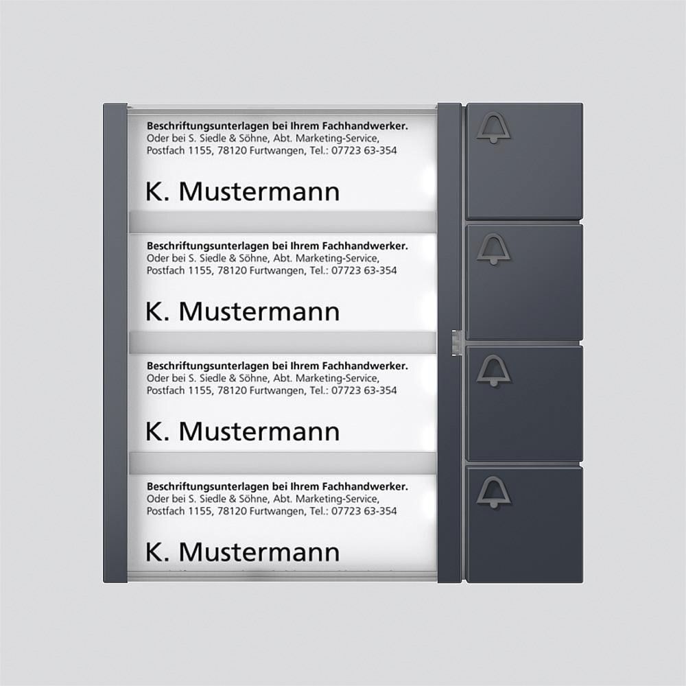 Tastenmodul Bus 4RT anthgr 99x99x27mm