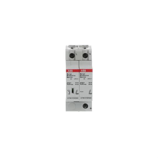 Blitzstromableiter TN TN- 230VAC 1,5kV 2TE TS35 Netzform TN Hutschiene TH35 opt