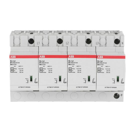 Blitzstromableiter TN-S 690VAC 640VDC 1,8kV 4TE Hutschiene TH35 opt