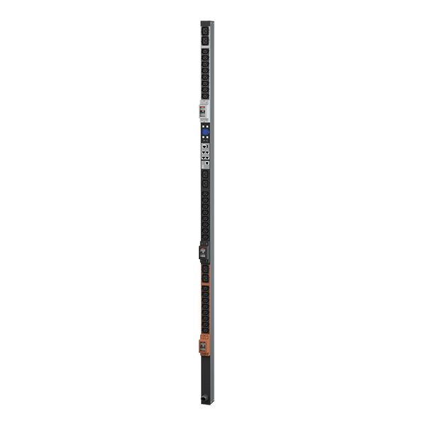 Rack-Stromverteilung 1HE 24xC13 6xC19 M 260V Mit Sicherung m.Display m.LED-Anz