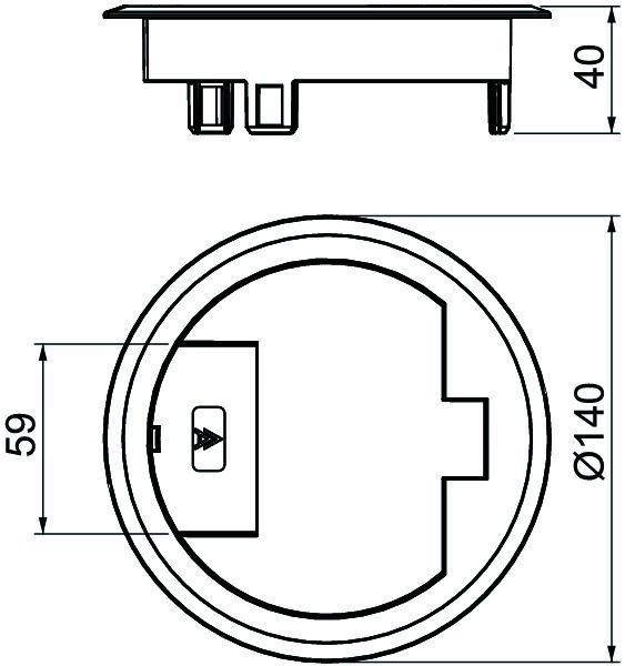 Geräteeinsatz Kst rnd sw RAL9011 Belagschutzrahm