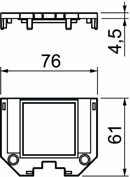 Abdeckplatte PA 61mm 11fÖffn sw RM45 Polyamid (PA) Mit Beschriftungsfeld