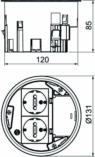 Geräteeinsatz Kst rnd sw RAL9011