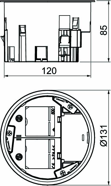 Geräteeinsatz Kst rnd sw RAL9011