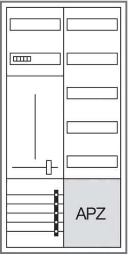Komplettschrank AP/UP 1Z 1stö 2Feld IP44 1100x550x205mm
