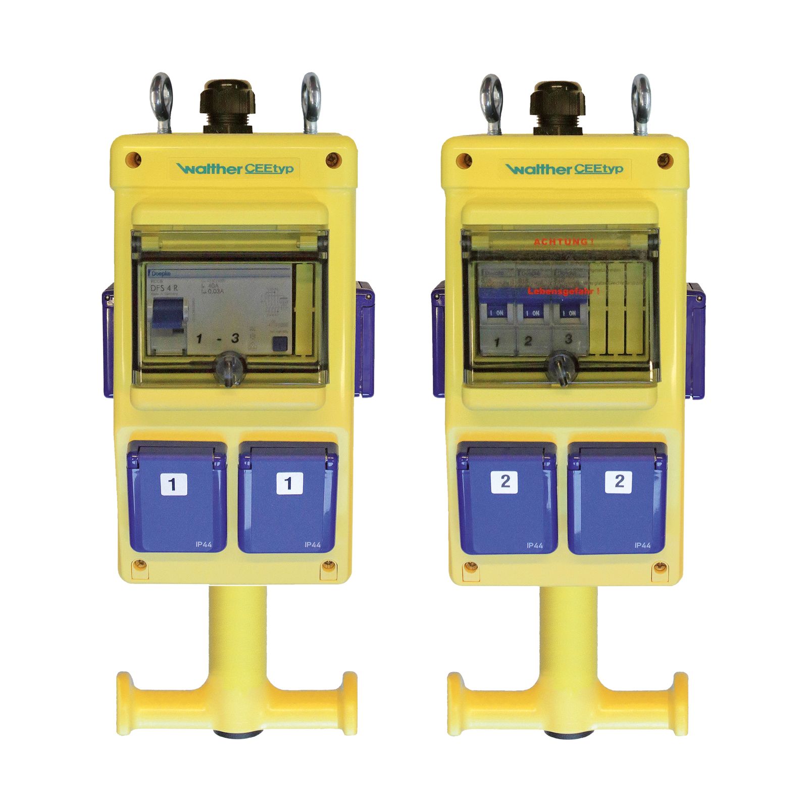 Energiewürfel Kst ge IP44 6Steckd LS-Schalter FI mit IFN 0,03 A (Standard)