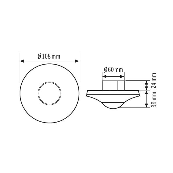 Präsenzmeldersensor UP Compact UP 0-360° ws 2,5m IP20 Vernetzbar