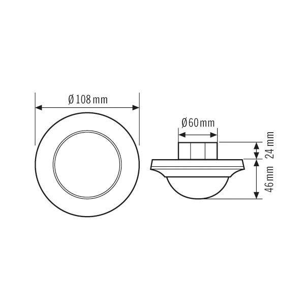 Präsenzmeldersensor UP Compact UP 0-360° ws 2,5m IP20 Vernetzbar