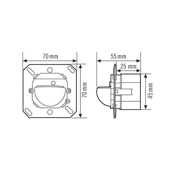 Präsenzmelder-Bus KNX Compact UP ws 1,1m 90-180° v0-90° Unterkriechschutz