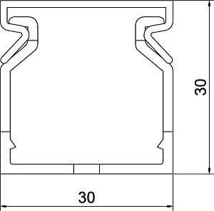 Verdrahtungskanal lgr METRA 30x30x2000mm m.OT hfr Bodenl