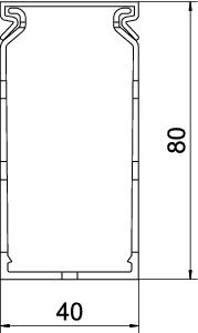 Verdrahtungskanal lgr METRA 80x40x2000mm m.OT hfr Bodenl