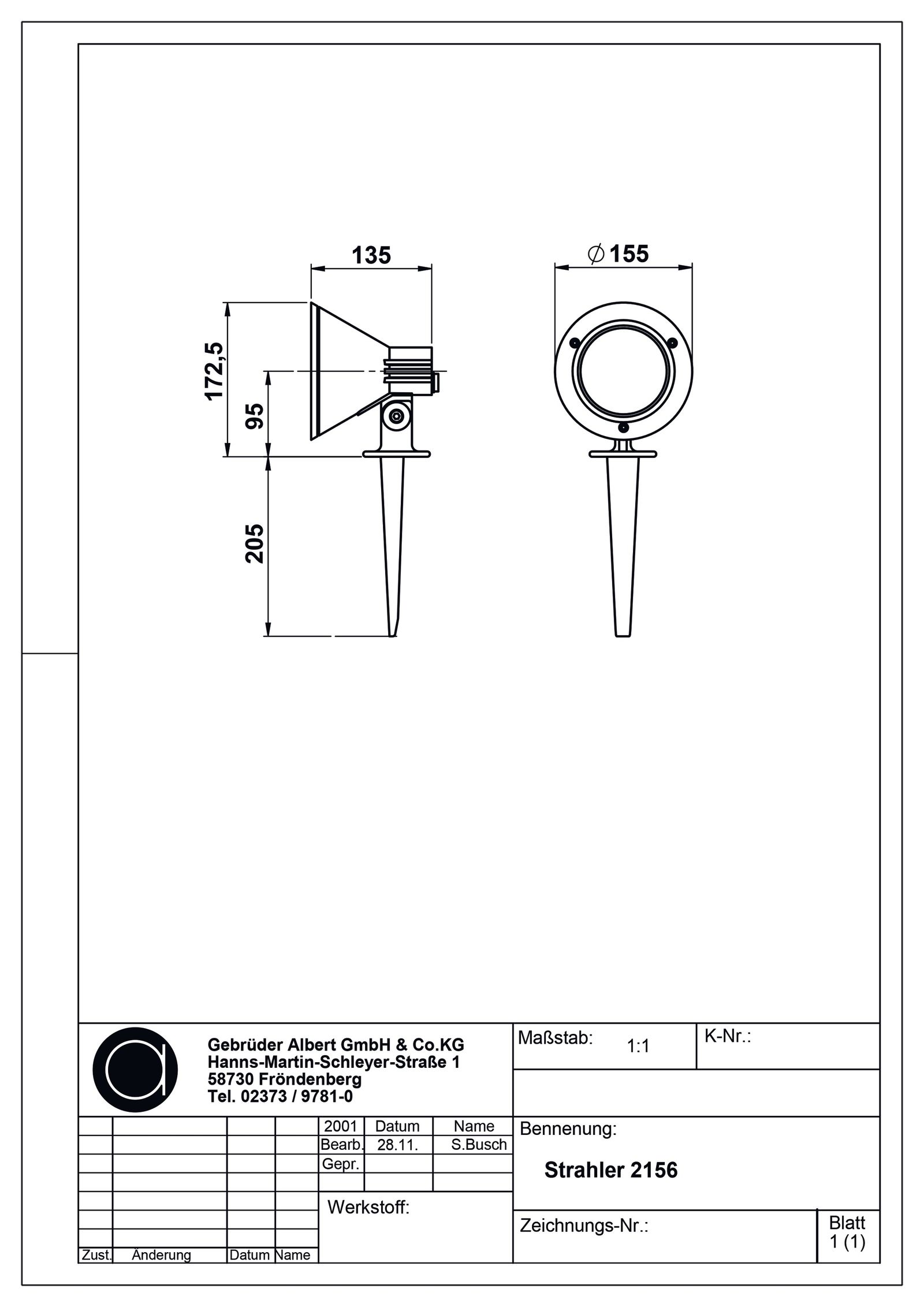 LED-Wegeleuchte 16W IP54 3000K 2240lm ws Alu 1LED Gl_tr