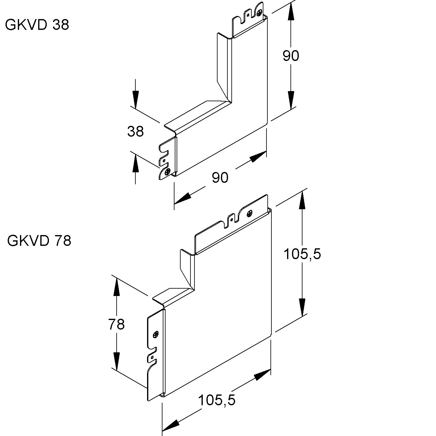 Oberteil FW GEB-K 38mm glatt ST natur hfr vz