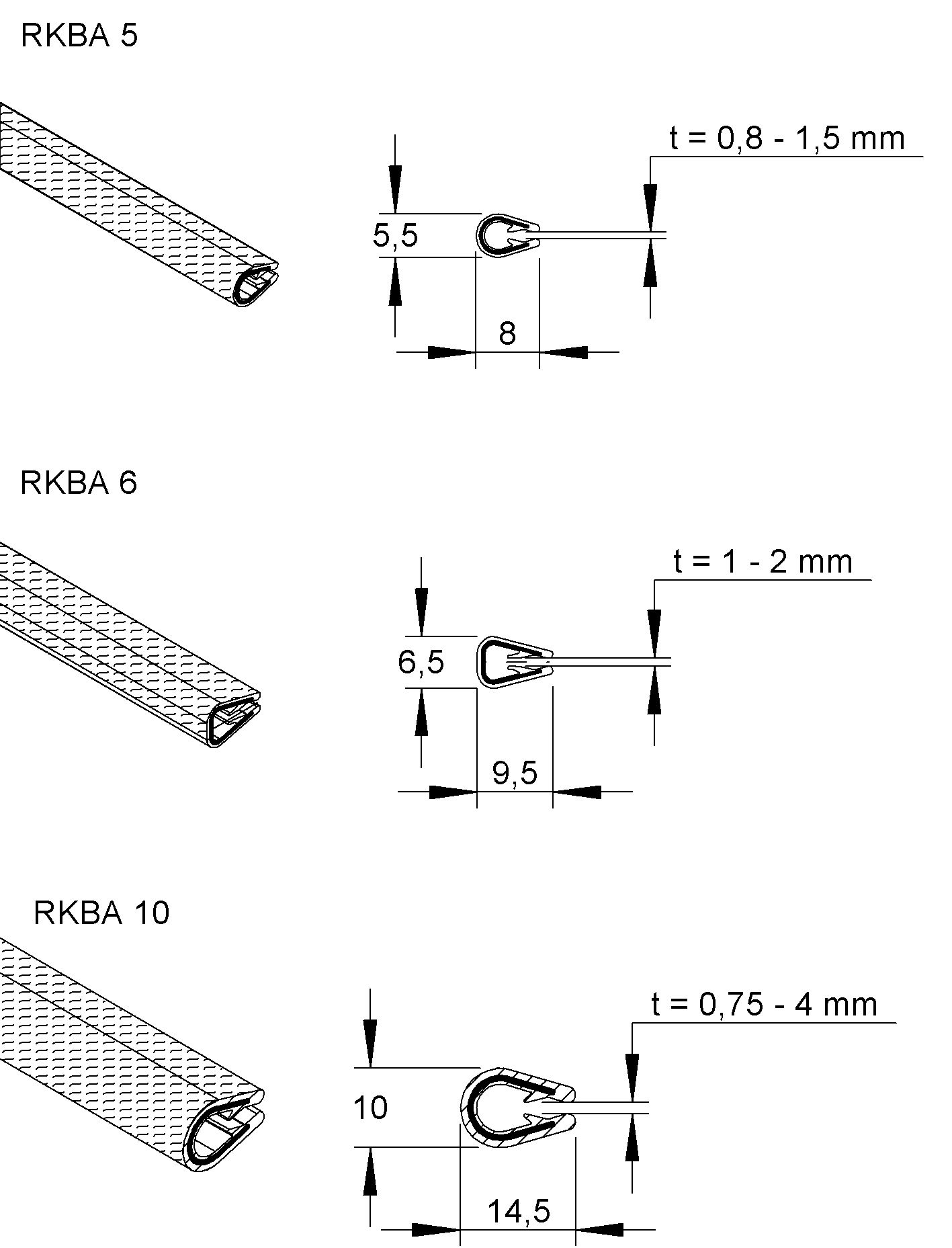 Kantenschutz Kst sw 8x5,5mm 10000mm uni