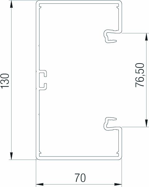Geräteeinbaukanal Kst 130x70mm rws GEB-K RAL9010 hfr unbeh 7600qmm 2000mm