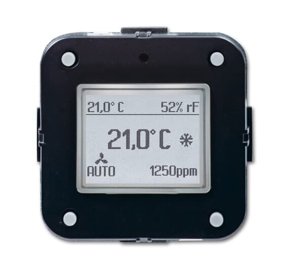 Raumtemperaturregler UP KNX sw mt Basis+Geh-OT Mit Vor-Ort Bedienung