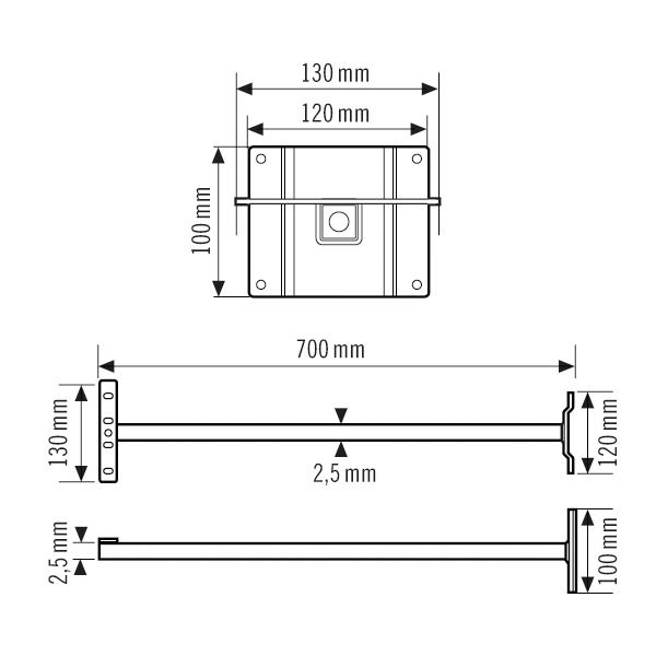 Ausleger ws Zubehör Alu L700mm B40mm H40mm