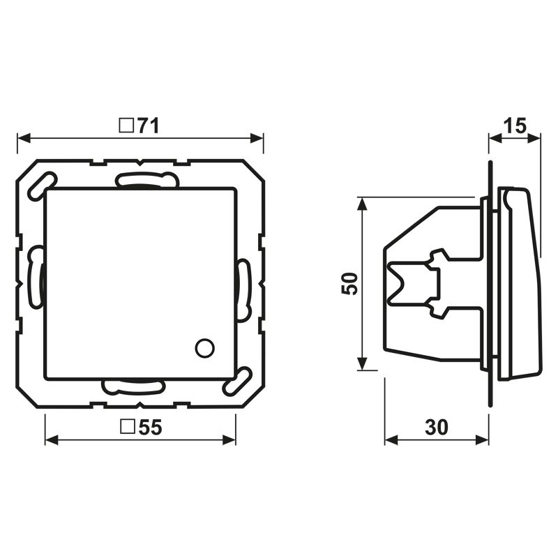 Steckdose 1f ws glz AS UP m.BS Klappd IP20 Mit erhöhtem Berührungsschutz vert