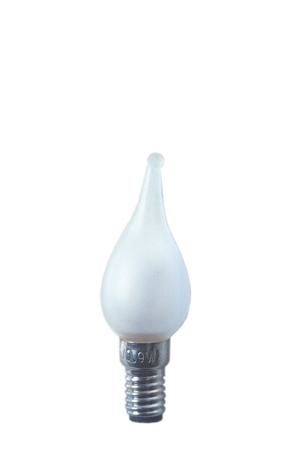 Kerzenlampe 0,9W mattiert E6 12V farblos Windstoss