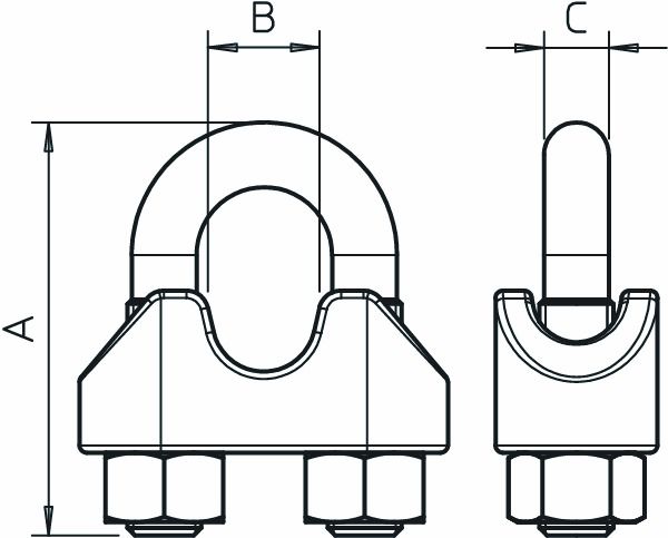 Spanndrahtschelle Ø5mm/Seil Edst unbeh n.iso