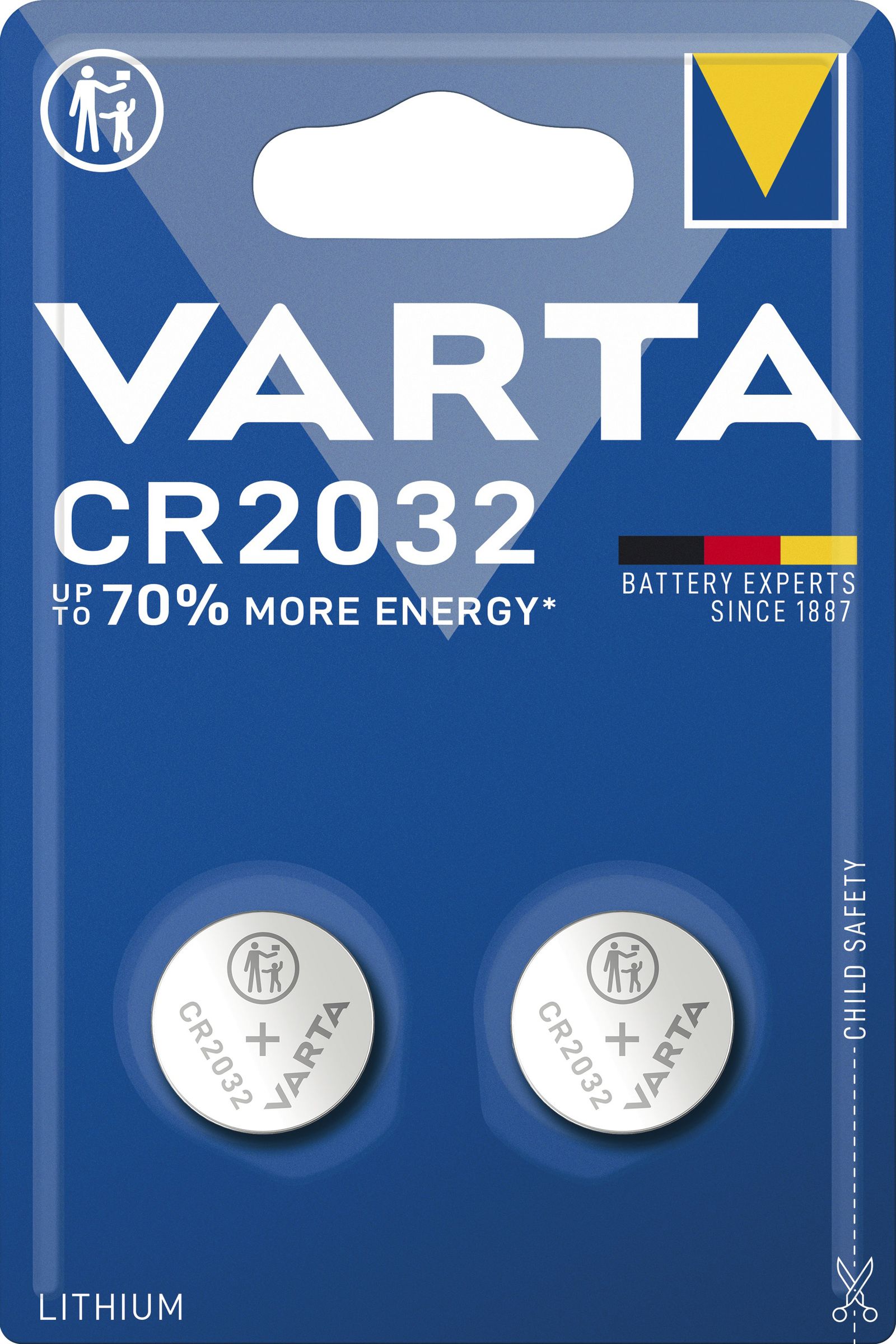 Batterie Knopfzelle 3V CR2032 Li 3V 230mAh Ø20x3,2mm