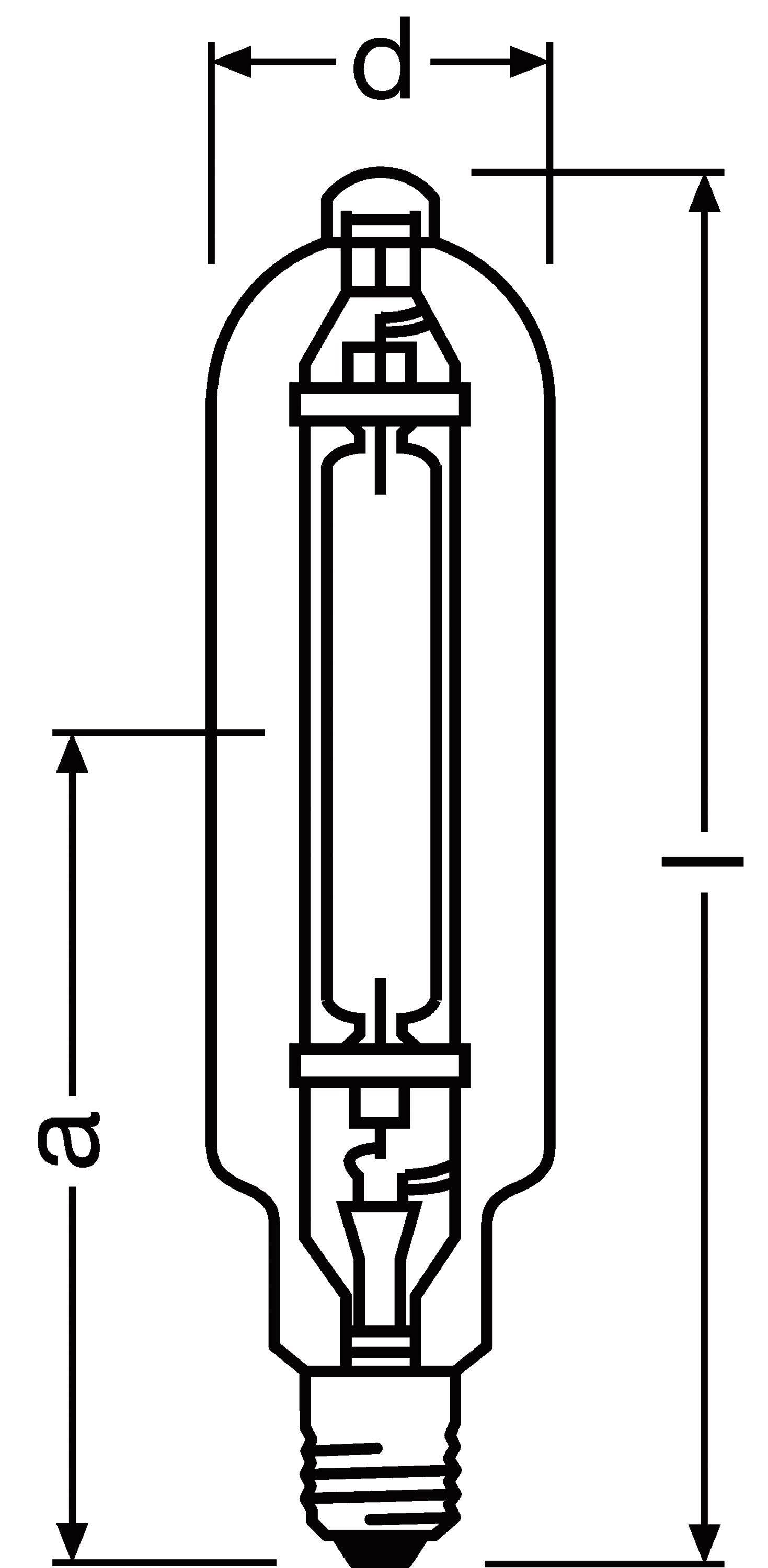 Halogen-Metalldampflampe 2000W 4550K E40 Röhre einseitig gesockelt UV p60