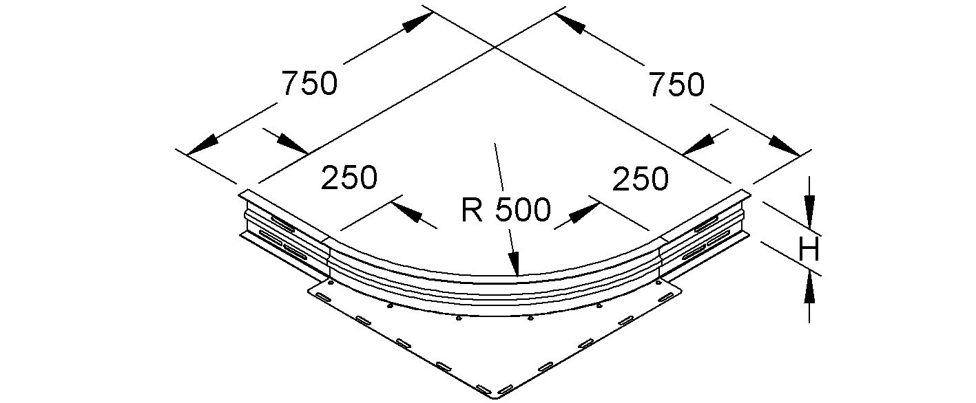 Winkelstück Kabelrinne 106,5mm Weitsp