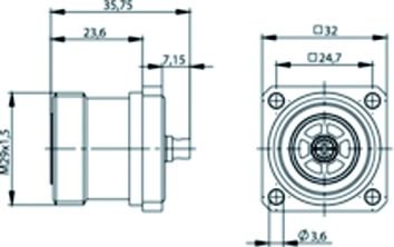 7/16-Buchse RG58 50Ohm