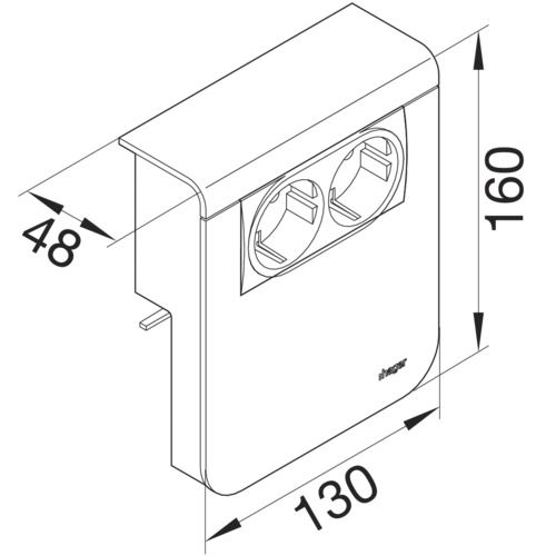 Geräteträger SL-K 2f gra- TV/leer/DAT 115x20mm hfr gra/sw