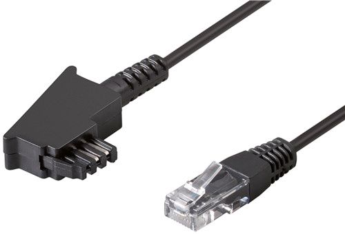 Telefonkabel 15m TAE-F RJ45 Stecker sw 2p