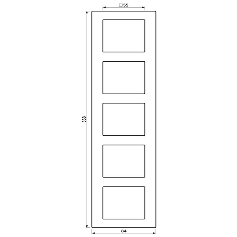 Einbaurahmen 5f mokka glz A / A CREATION Glas f.GEB-K Unterputzmontage